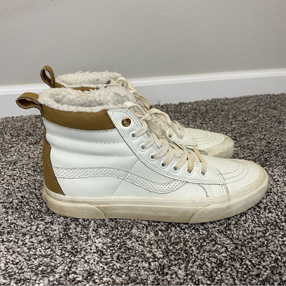 Vans SK8-HI MTE Aimee Fuller Sherpa Lined White Sneakers Woman’s Size 10.5